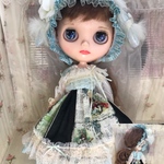 新作「エリナ」ビクトリアンなドレス、ミミ付きヘアバンドの２点セット