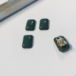 レクタングル   アクリル チャーム 4個 12mm ×20mm カーキ