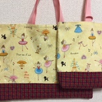 ファミリア風チェックが可愛い！バレリーナのレッスンバッグ＆シューズバッグ