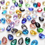 c99★7×10ｍｍしずく型ガラスストーン★ミックス色セット★60粒★デコ★ネイルパーツ★ネイルアート★レジン封入★ビジュー