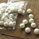 8mm（平片穴）フェイクのコットンパール【40個】10個×4袋