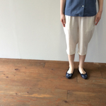 再販 麻クロップドパンツ（白）