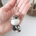 羊毛フェルト♡スズメとカメラのストラップ