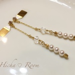 貼るピアス♡スワロフスキーパール＆クリスタル