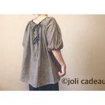 【h.kaaayu 様 専用ページ】バックリボンギャザーリネンシャツ