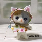 ❁︎送料無料❁︎羊毛フェルト猫キーホルダー