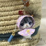 ❁︎送料無料❁︎羊毛フェルト猫キーホルダー