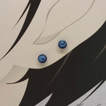  【3102】ぐんじょう水色雲　小さいステンレスピアス 