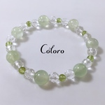 ☆4mm天然石9種類の中から1種類を選択出来ます☆プレナイト・多面カットクリスタル（クォーツ）・ペリドット☆パワーストーン（天然石）☆ハンドメイド☆ブレスレット☆
