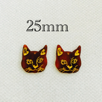 importアクリル猫チャーム ブラウン 2個入り