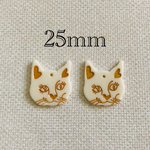 importアクリル猫チャーム アイボリー 2個入り