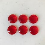 Vintage Clear Red 15mm Cabochons 