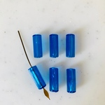 Vintage Clear Blue Tube Beads 