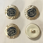 ●30㎜● MATTE GOLD BLACK DESIGN BUTTON PARTS