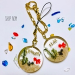 【名入れオーダー】金魚と水草のキーホルダー