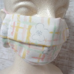 ハンドメイド♪プリーツマスク大人用チェック梅