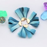 手染め　　シルク布のタッセル　４個　ブルーグラデーション