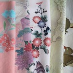 正絹ハギレ　解きほぐし　洗濯済み　柄6種類　大きさ各約37×20㎝または17×40㎝