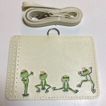 受注作成 送料込み　カエルパスケース　カエルIDホルダー　カエル社員証　ネームカード　ネームホルダー　かえる 蛙