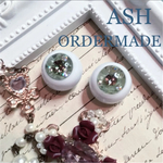 お花とスワロフスキーの入った水中花アイ レジンアイ 15mm ASH 