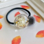 SALE　秋色のヘアゴム　ファー　レジン