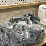 撥水加工猫ちゃん柄レジカゴサイズあずま袋