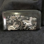 京都 西陣織×革 ラウンドウォレット