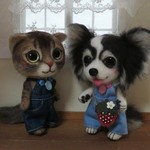 【strawberry-l様専用ページ】チワワくん＆猫くん 羊毛フェルト