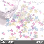 ネイル 極薄 星 ホログラム マーメイド 3サイズ MIX (H031)