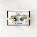 数量限定♡Mix stone *Aqua blue / Pierce, Earrings