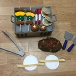 「バーベキュー網なしセット(焼きそばセットありor焼きそばセットなし)」 ⁂フェルトままごと⁂　◎受注製作◎ 