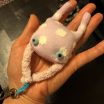 keronチャーム（薄紫水玉） keron バッグチャーム キーホルダー マスコット カエルグッズ カエル小物 お守り 縁起物 プレゼント