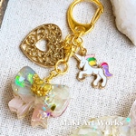 🎀リボンオルゴナイトキーホルダー🎀ユニコーン