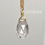 Quartz.天然石チタンルチルクォーツネックレス