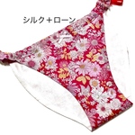 ふんどしパンツ  シルク＋ローン ワインピンク フラワー