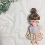 メルちゃん ソランちゃん グレーのブラウス＆お花スカート