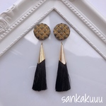 アンティーク調黒タッセルピアス&イヤリング