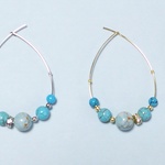 ≪再販≫ターコイズのフープピアス