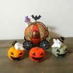 ハロウィン 置物 飾り ちりめん細工 木目込み 羊毛フェルト