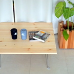 【幅75cm x 奥行71.2cm】  折りたたみ　カフェ風ローテーブル　