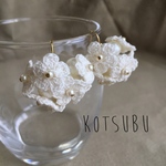 ［再販］お花のブーケピアス〜white flowers〜