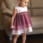 くすみピンクのベビードレス・キッズドレス、ワンピース、結婚式、出産祝い、クリスマスプレゼントに/80-90cm