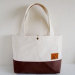 【ame様ご予約品】秋色のＡ４トートバッグ☆帆布＆本革タグ 