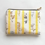 ひょっこりanimal＊yellow   ぺたんこ フラットポーチ   
