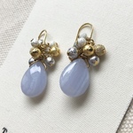 ブルーレースカルセドニー ピアス