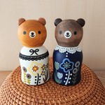 なかよし♪北欧風くまさんのこけし＊２体セット