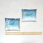 ミニ座布団 置物用 桜吹雪 和柄 2個セット 青