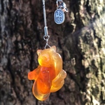 稀少 天然石  手彫り Alashan Desert agate 招き猫 ネックレス