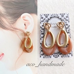 再販💫🆕3連フープチタンピアス×スモーキーピンクとマットゴールドの大人ピアス✨