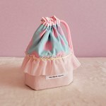 フリルのコップ歯ブラシ入れ blue